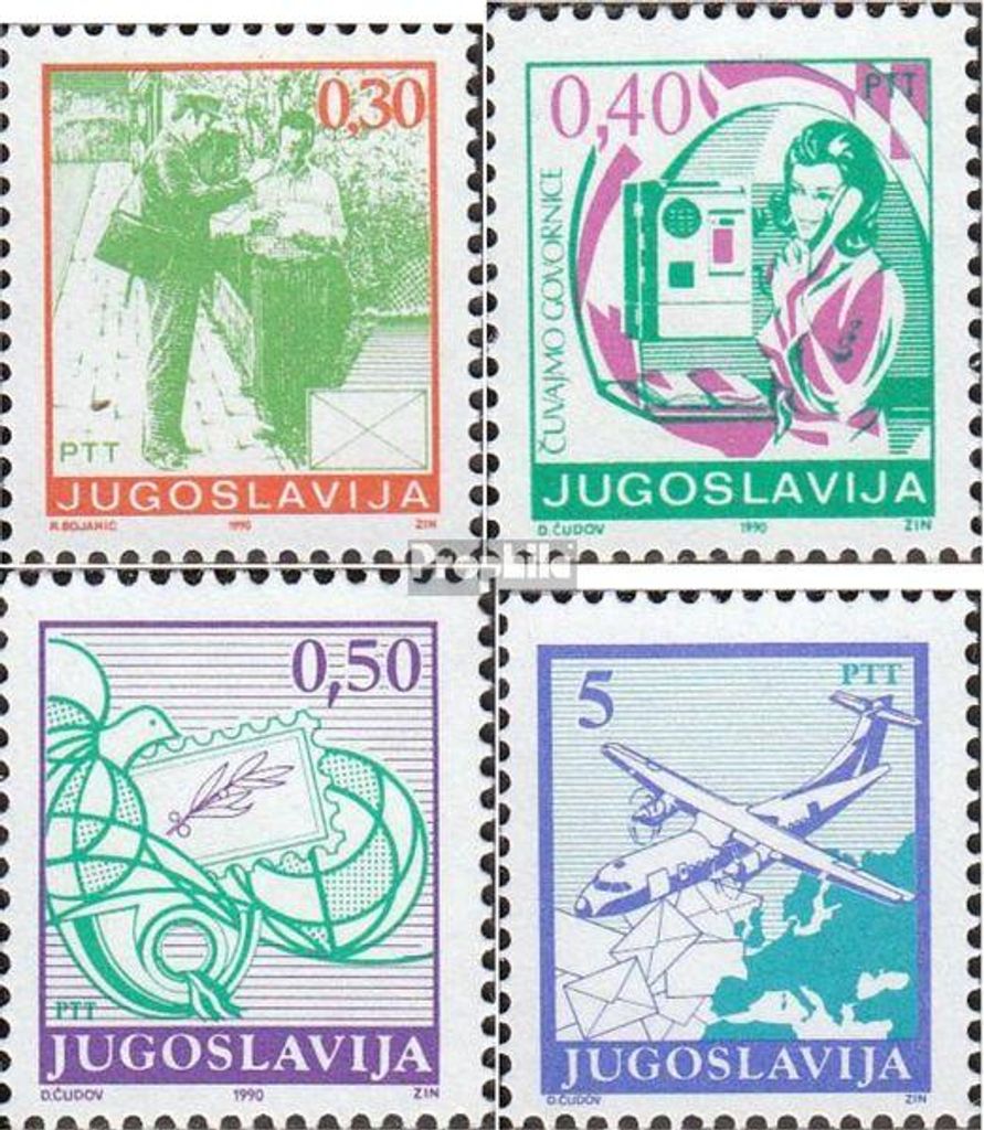 Briefmarken Jugoslawien 1990 Mi 2396A-2399A (kompl.Ausg.) Produktbild 