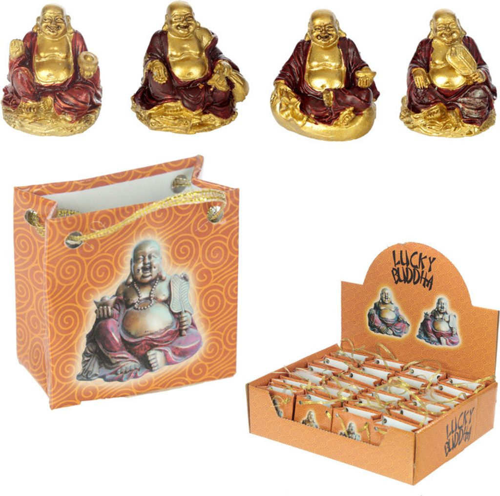 Mini Glücks-Buddha in Tasche, Mini Glitter Lucky Buddha in a Bag, Bouddha