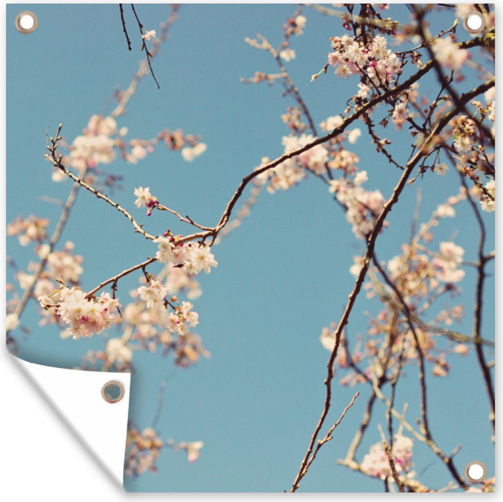 MuchoWow 100x100 cm Outdoor-Poster Gartendeko Sichtschutz Garten Poster für den Garten Blüte