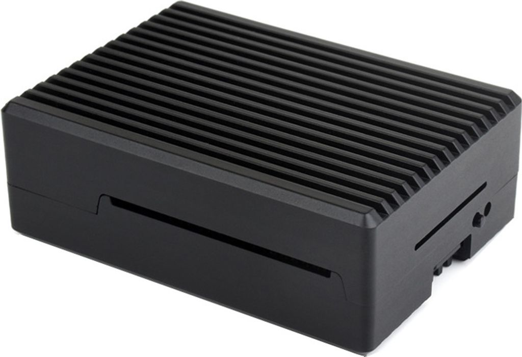WaveShare Aluminum Stripe Grooved Case for Raspberry Pi 5 with Cooling Fan Heatsink Pillars