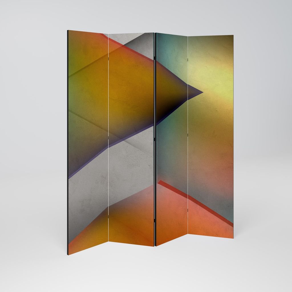 SpaceRebels Paravent Raumteiler - 4-teilig Raumtrenner, Druck 2-Seite - Raumtrenner - Trennwand Wohnung - Room Divider - Spanische Wand Deko Modern...