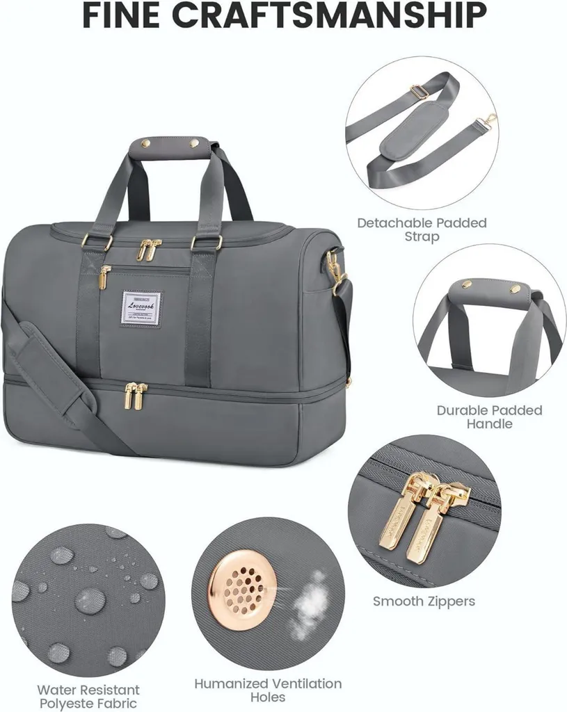 Fitgriff® Sac de Sport Homme & Femme V2 - Sacs de Voyage avec Compartiments Chaussures et Humide, pour Gym, Fitness, Musculation, Weekend (Noir Intégral, 47 x 25 x 27 cm (Small Fitgriff® Sac de Sport Homme & Femme V2 - Sacs de Voyage avec Compartiments Chaussures et Humide, pour Gym, Fitness, Musculation, Weekend (Noir Intégral, 47 x 25 x 27 cm (Small