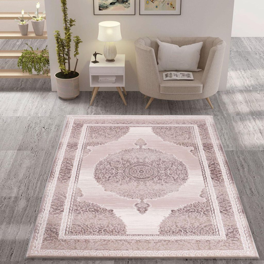 Designer Teppich Dubai Beige Elegant Orientalisch, Maße:80x150 cm