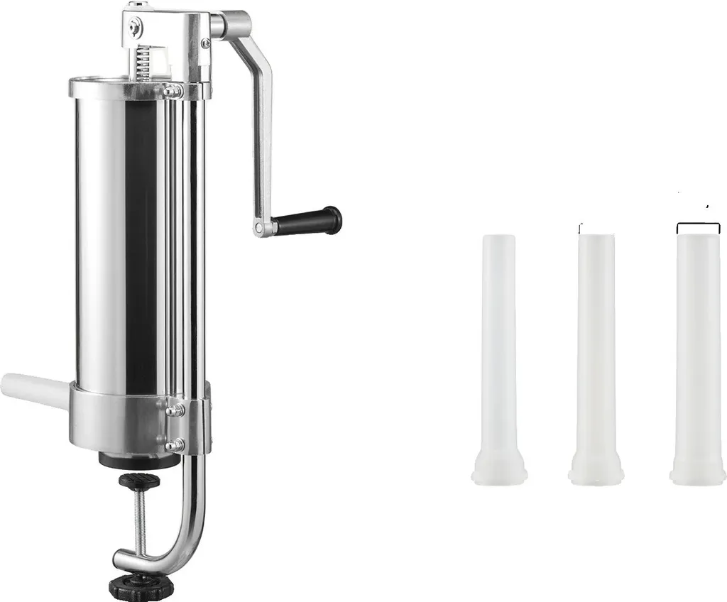 Poussoir viande inox 3L : fini les saucisses éclatées avec ses 3 embouts
