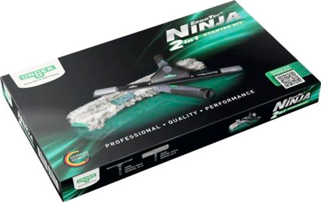 UNGER ErgoTec NINJA Fensterreinigungs Starter-Set 2in1 Immagine del prodotto 