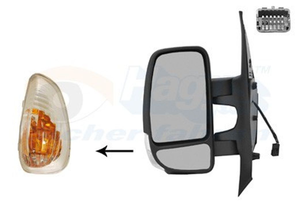 VAN WEZEL 3799801 Außenspiegel Seitenspiegel Links für OPEL Movano B Kastenwagen (X62) Konvex