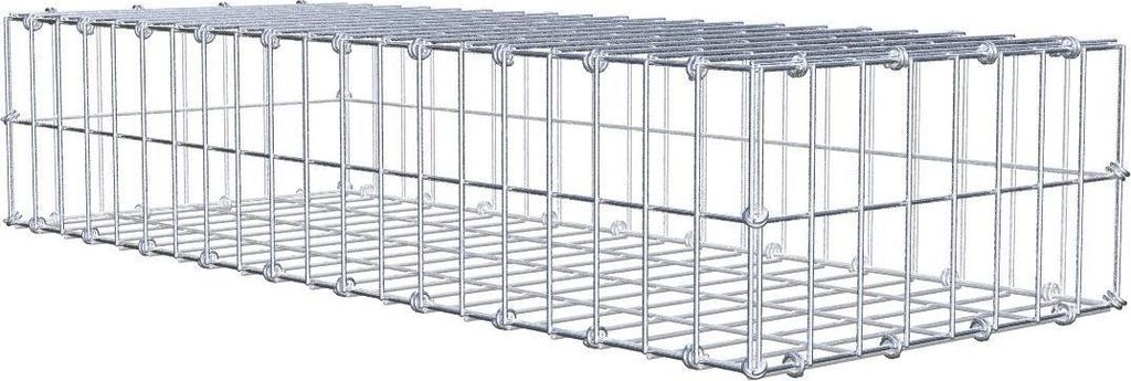 Gabione 100 cm x 20 cm x 40 cm (L x H x T), Maschenweite 5 x 10 cm, Spiralring