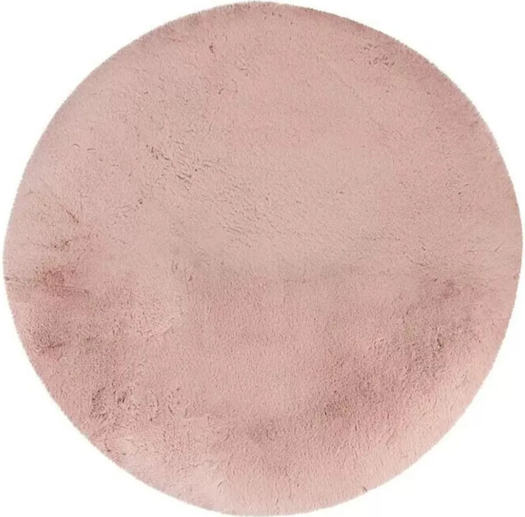 Tapis chambre enfant rose Happy 160cm moelleux pour coin lecture cosy