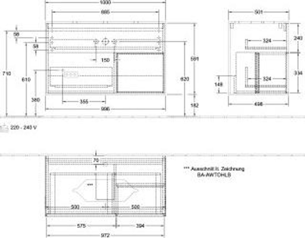 Villeroy & Boch G252MTGF Waschbeckenunterschrank Finion G25