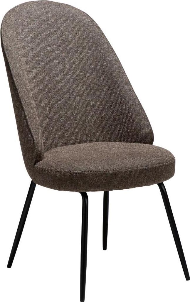 (2er Set) Utopia Dan-Form Esszimmerstuhl Bouclé braun.