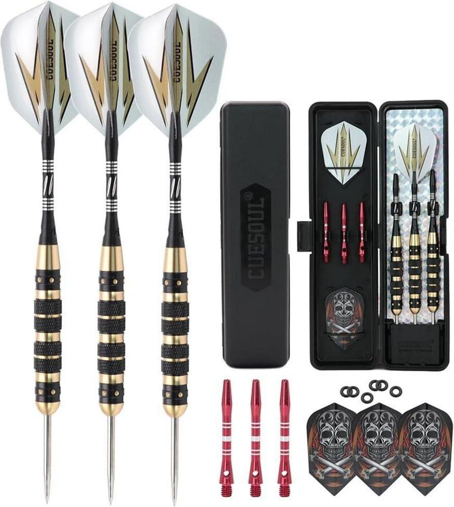 Steel Dartpfeile 20/23/26g Schwarz beschichtet Messing Produktbild 
