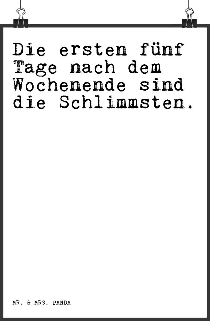 Mr. & Mrs. Panda Bild Die ersten fünf Tage... DIN A3 - Weiß - Geschenk, Deko, Sprüche, Design Poster, drucke, Wandbild, Spruch Weisheiten Zitate...