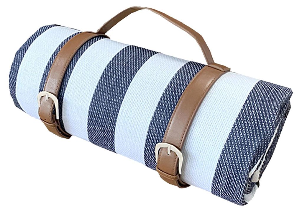 Dreilagige Picknickdecke mit Kunstledergriff, feuchtigkeitsbeständig, tragbar, dick, vielseitig, warm, kariert, Campingmatte, Outdoor-Zubehör