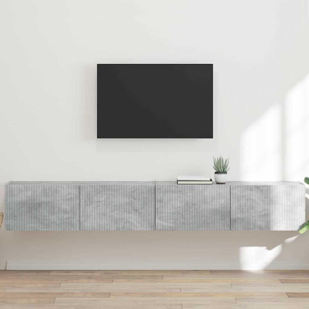 TV-Wandschrank 2 pcs Beton 98 x 31 x 29,5 cm Holzwerkstoff