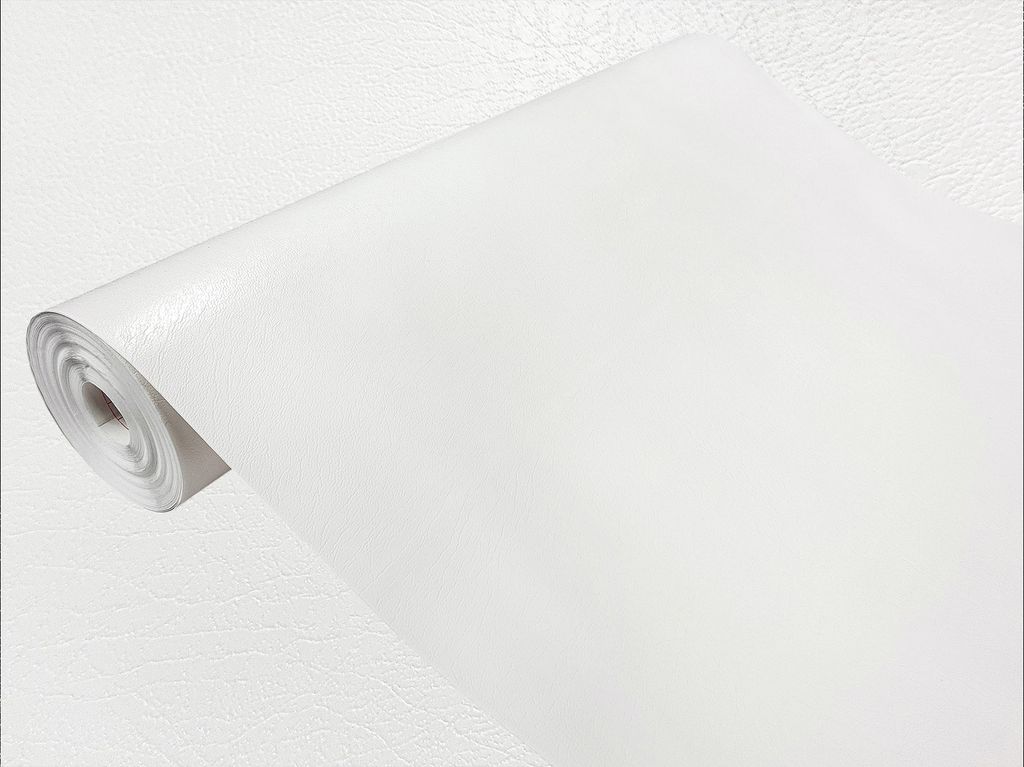 Klebefolie Möbel 45x25 cm - Leder Weiß - Selbstklebende Möbelfolie im Deko-Stil - Klebefolie für Möbel ideal für Küche, Bad und DIY Projekte
