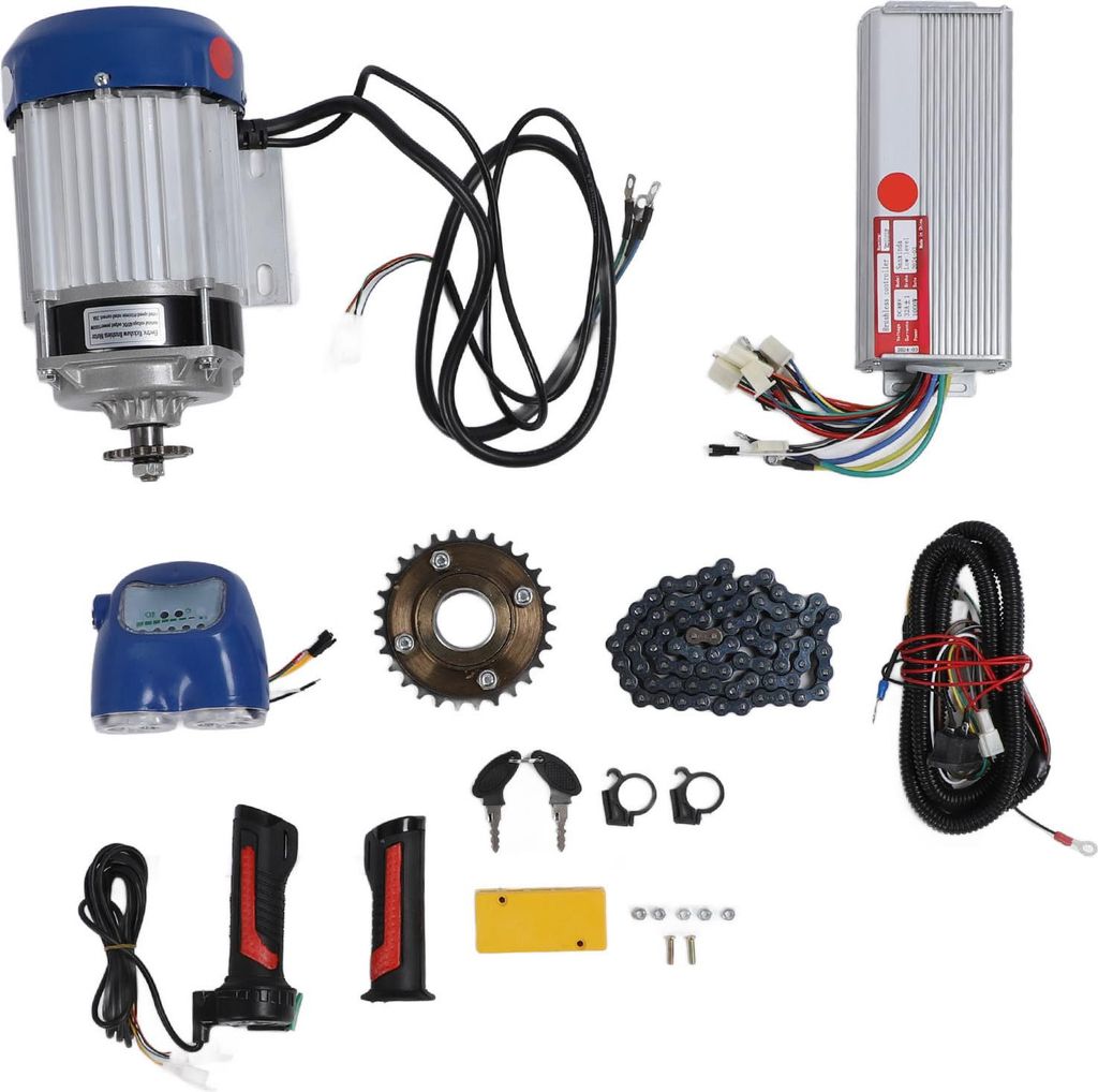 48 V Gleichstrom 1000 W elektrischer bürstenloser Motorsatz, geräuscharmer Controller, Frontlicht, Kettenrad, Kettendrehdrossel für Fahrrad, Dre...