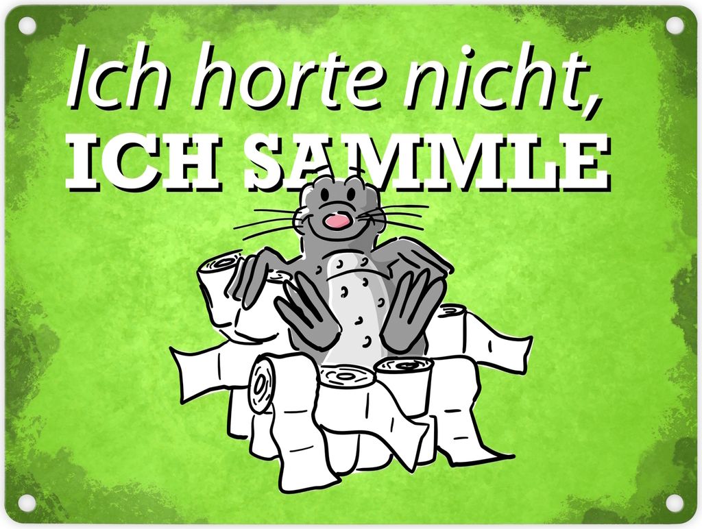 Ich horte nicht, ich sammle Metallschild in 15x20 cm mit Seeleopard auf