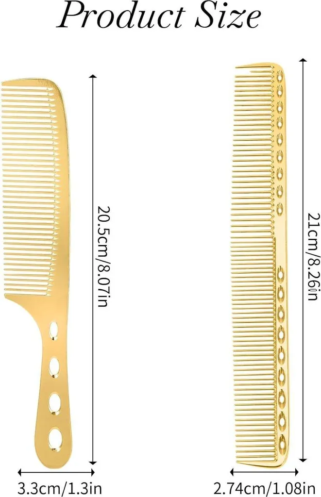 Set de 2 peignes de coiffure professionnels en or-aluminium luxe - 3