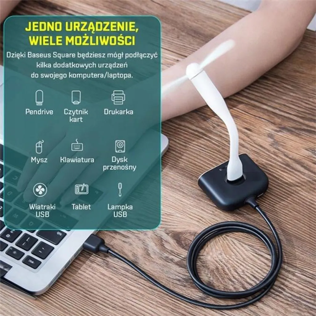 Baseus Hub USB 3.0 4-in-1 5Gbps - Splitter USB per Hard Disk 4TB - 28