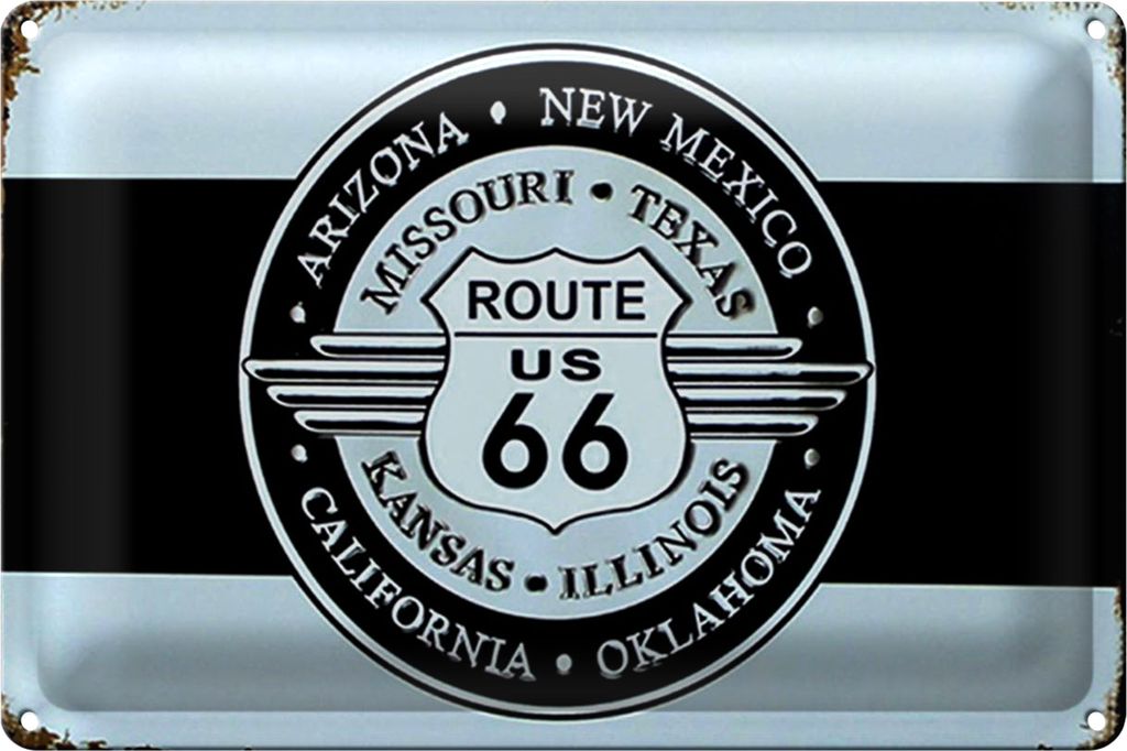 Blechschild Retro 40x30cm Rote US 66 Arizona new mexico