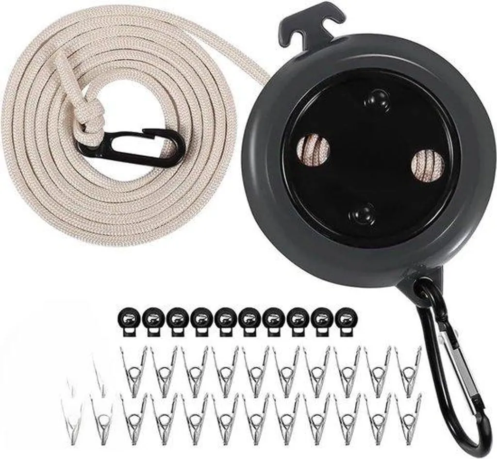 Étendoir à linge de voyage portable 8m pour camping et randonnée avec kit