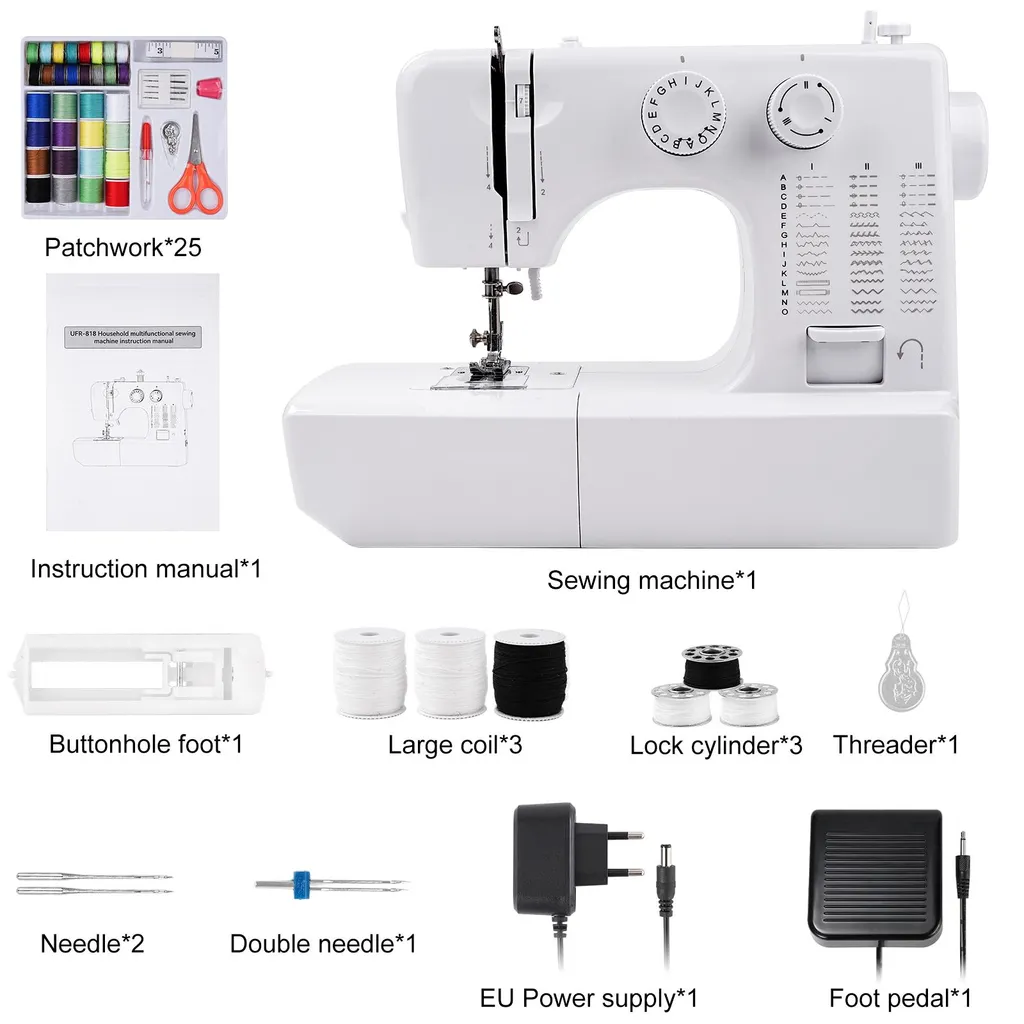 Machine à coudre électrique 818 Mini avec kit 42 pièces et 45 points - 6