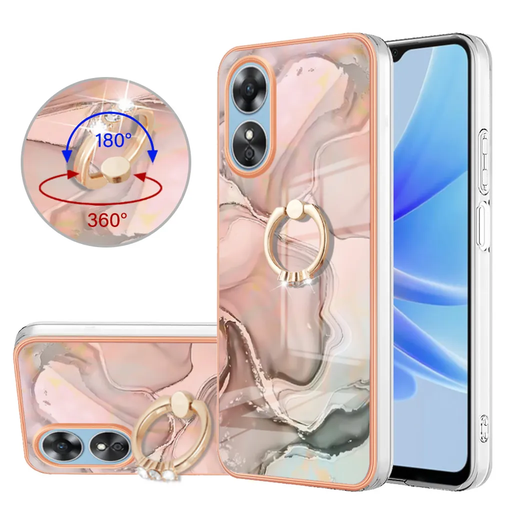 Cover Lusso OPPO A17: Custodia Silicone Fantasia Crème con Anello