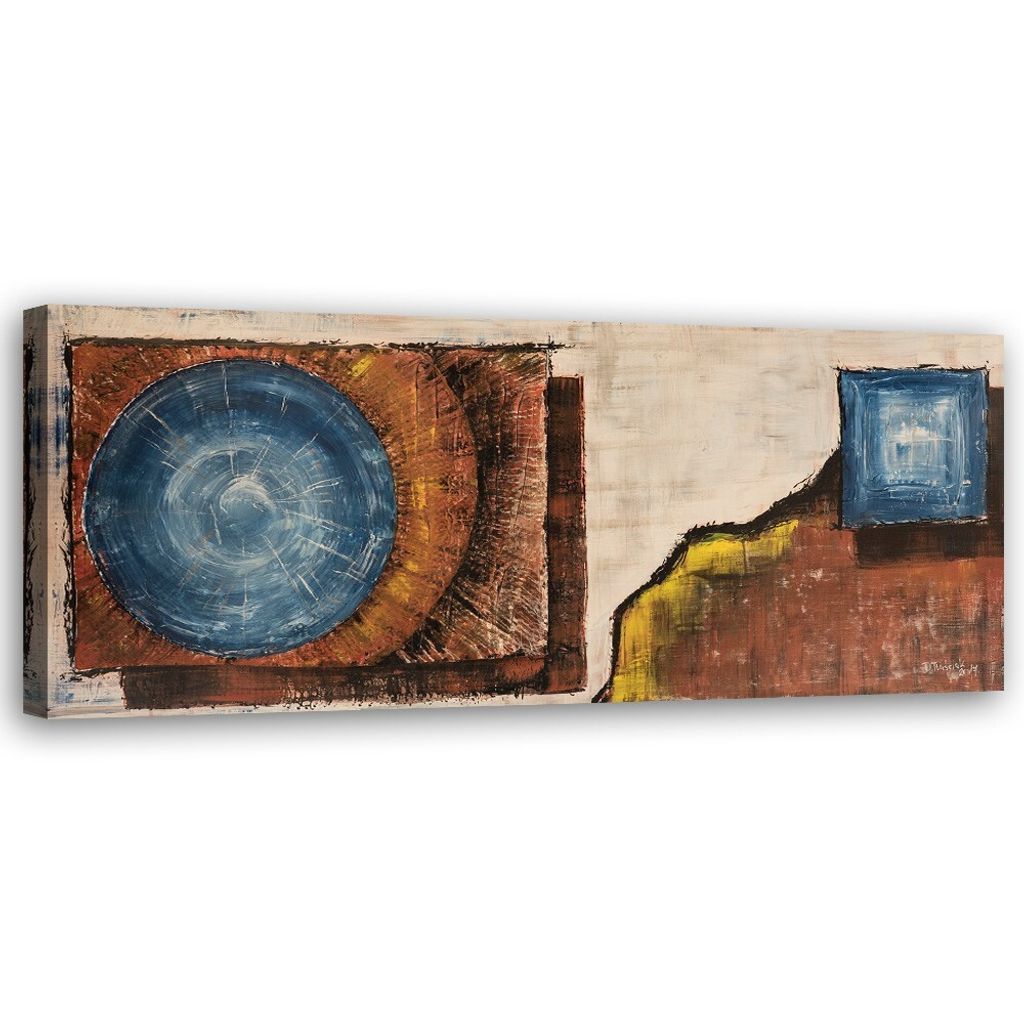 Leinwandbild blauer kreis 90x30 cm Feeby braun wandbild bereit zum aufhängen