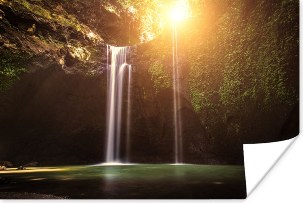 MuchoWow Poster Wasserfall - Tropisch - Sonne 30x20 cm - Plakate - Print