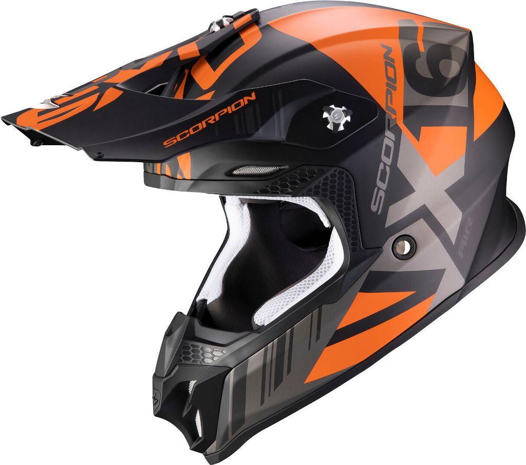 Scorpion VX-16 Air Mach Motocross Helm Farbe: Schwarz Matt/Orange, Grösse: XS (53/54)