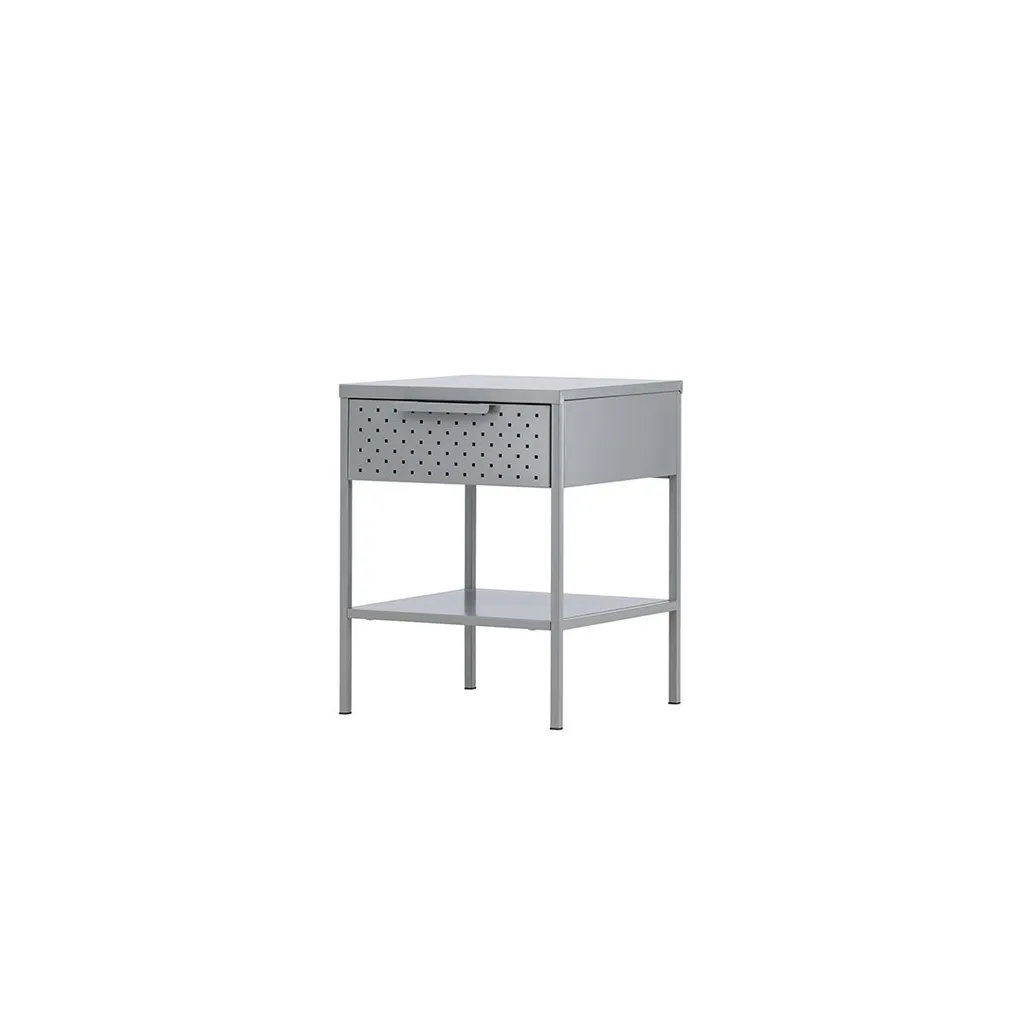 Table de nuit gris clair idéale pour organiser votre espace de couchage