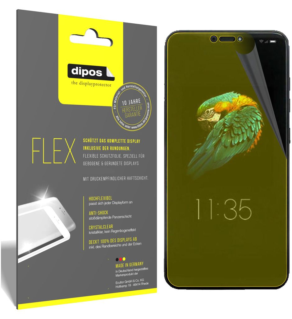 3x Lenovo S5 Pro GT Schutzfolie Folie, 100% Displayabdeckung, dipos Flex