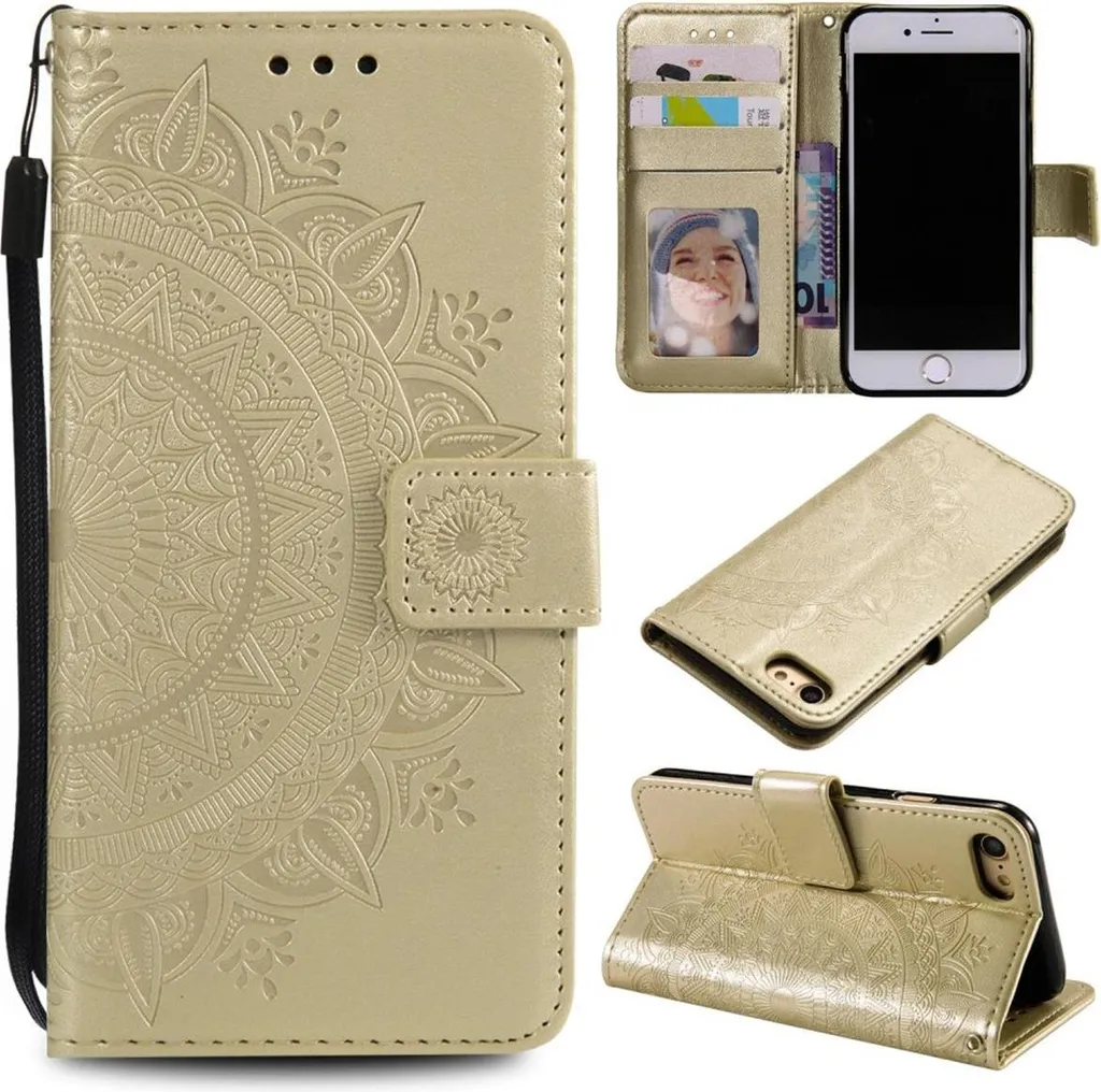 Custodia Mandala iPhone SE 2022 - Cover Portafoglio in Eco-Pelle Chic