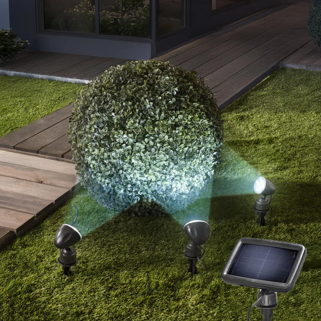 Éclairage solaire extérieur pour allée et façade esotec Trio Professional