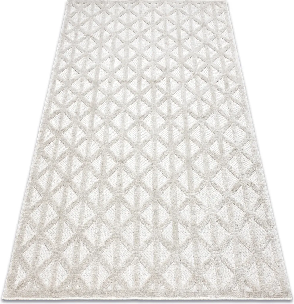 Tapis Sisal Beige à Motifs Géométriques 180x270 cm SANTO Résistant