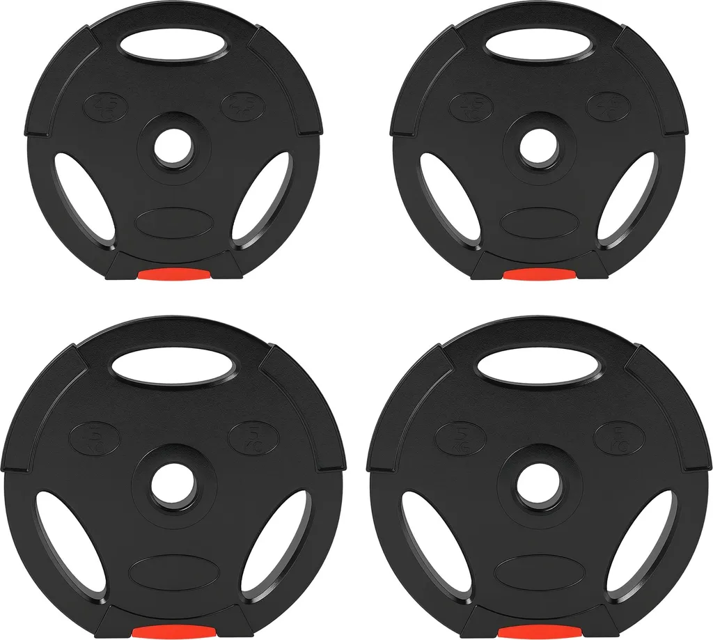SPORTNOW Lot de 4 Disques de Poids 2,5kg et 5kg pour Barre de 25-30mm