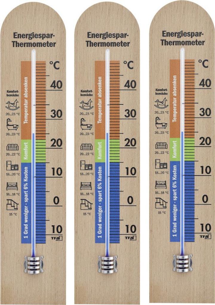 TFA-Dostmann analoges Energiespar-Thermometer TFA 12.1055 Raumtemperaturkontrolle