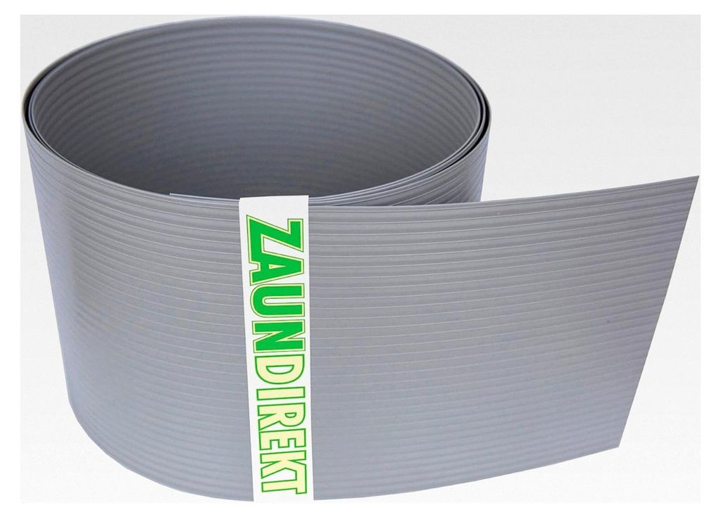 Sichtschutzstreifen aus Hart-PVC 2525 x 190 mm für Gittermattenzaun, 10 Stück (steingrau)