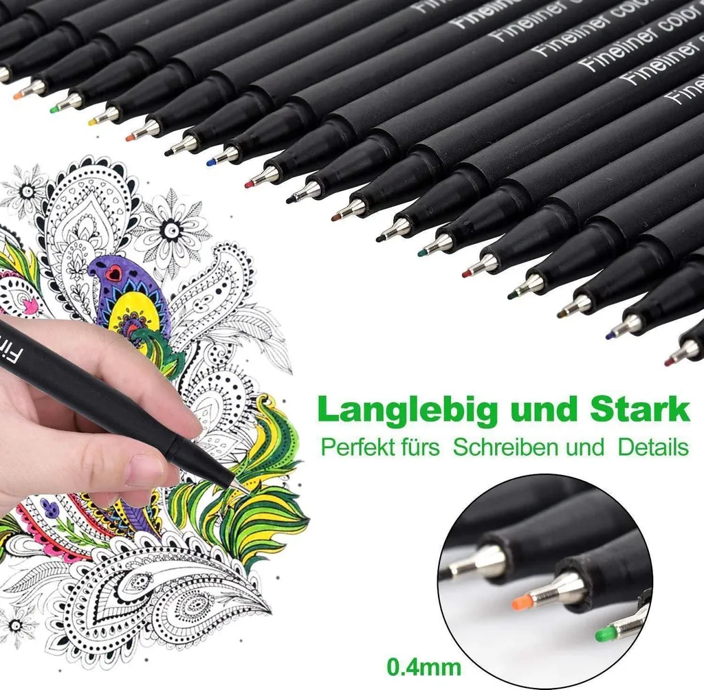 Pack de Stylos Bullet Journal 36 Couleurs DealKits Pointe Ultra-Fine