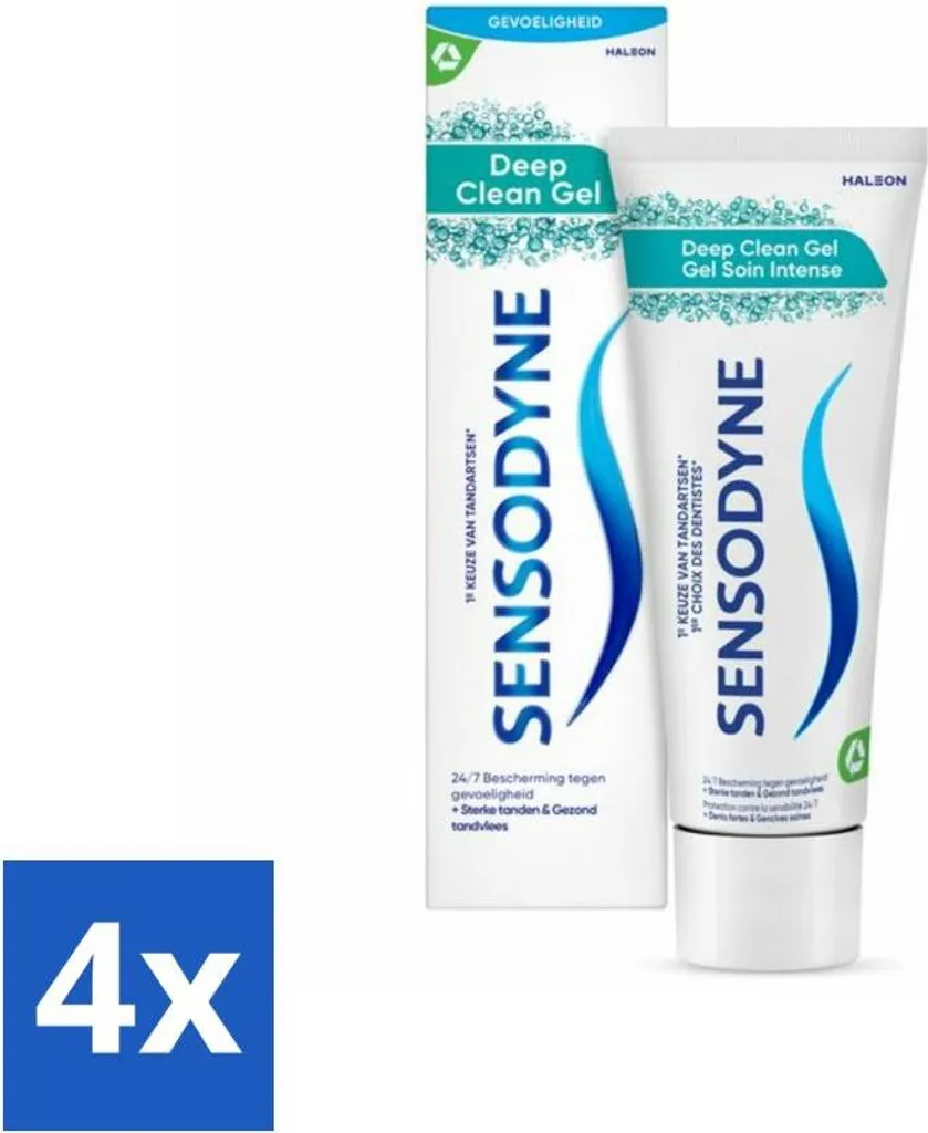 Sensodyne Deep Clean Gel Nettoyage Profond - Lot de 4 Tubes de 75 ml