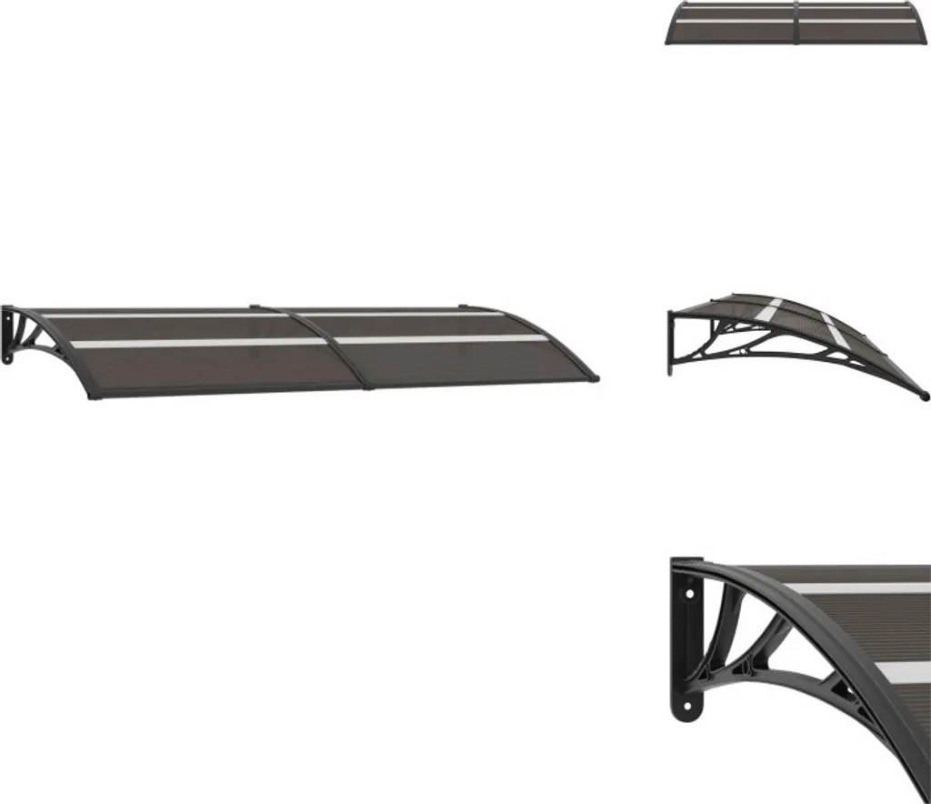 vidaXL Tettoia per porte nera 240×80 cm PC - Tende da sole