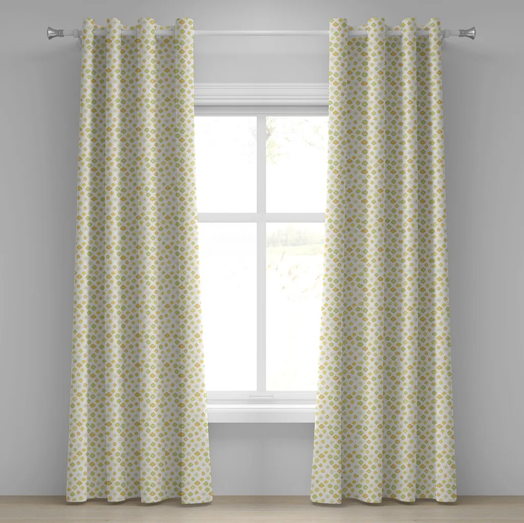 Tende Decorative Floreali Abakuhaus 280x225cm Stampa Margherita Green