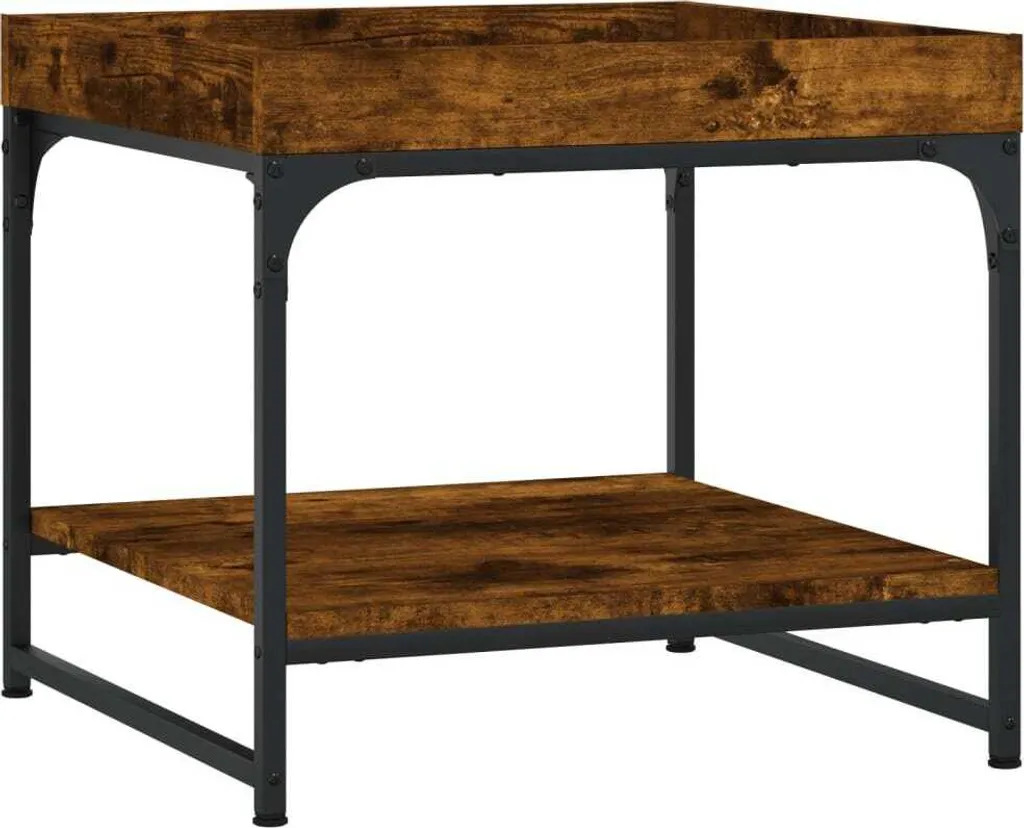 Tavolino Salotto Rovere Fumé 49,5x49,5x45 cm - Design Elegante