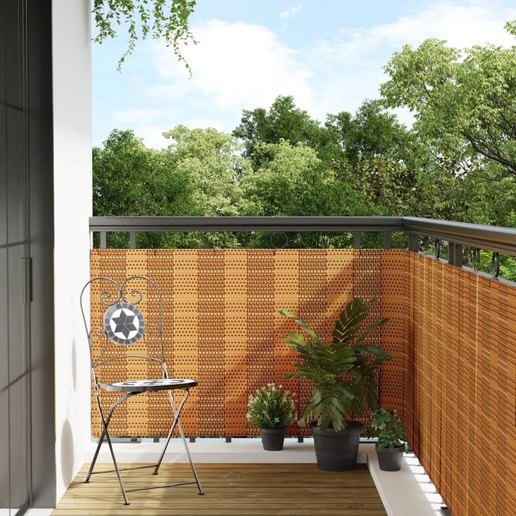 Maison Exclusive - Balkon-Sichtschutz Hellbraun 300x90 cm Poly Rattan