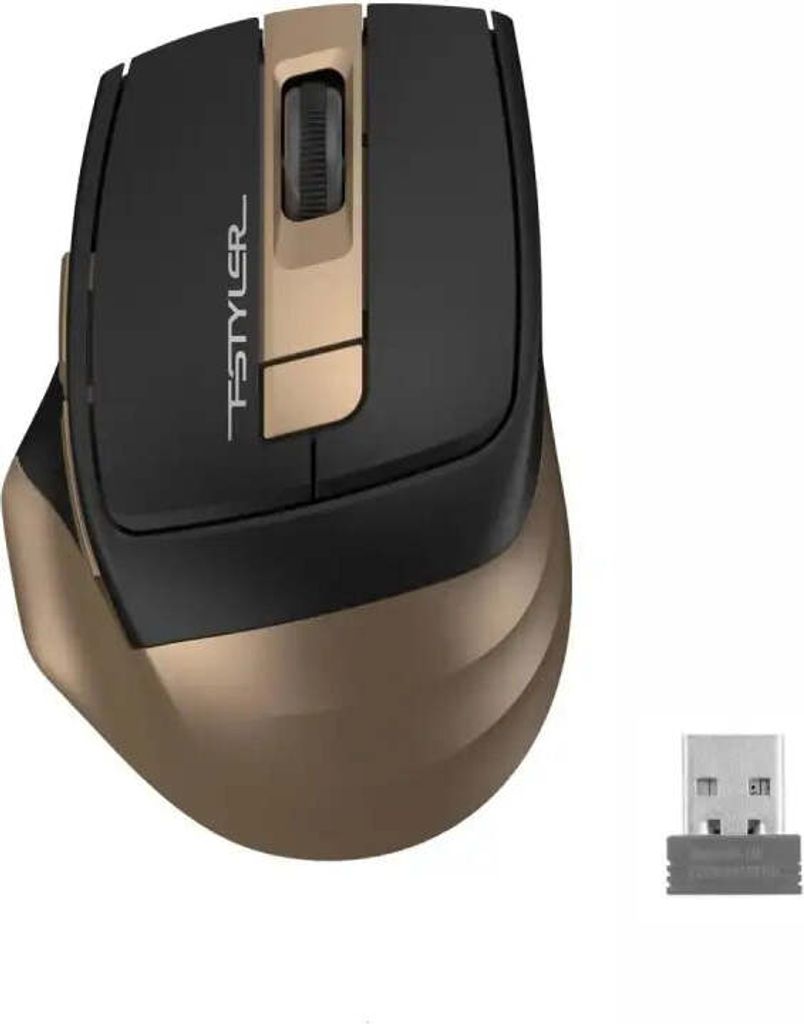 A4Tech Fstyler FG35, rechts, Optisch, RF Wireless, 2000 DPI, Schwarz, Bronze