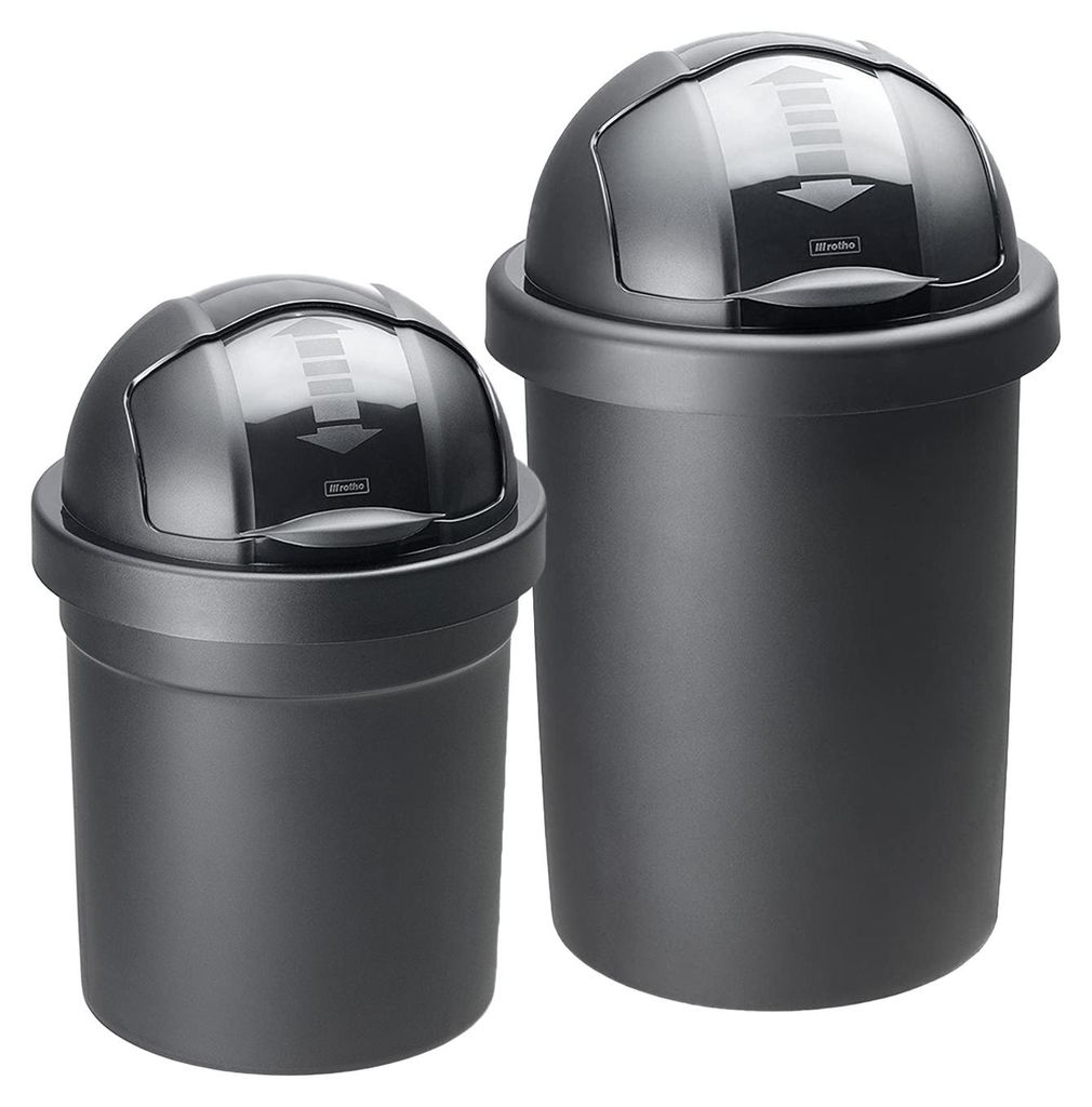 Rotho Abfalleimer Set 10 l und 30 l ROLL BOB - Müllsystem Produktbild 