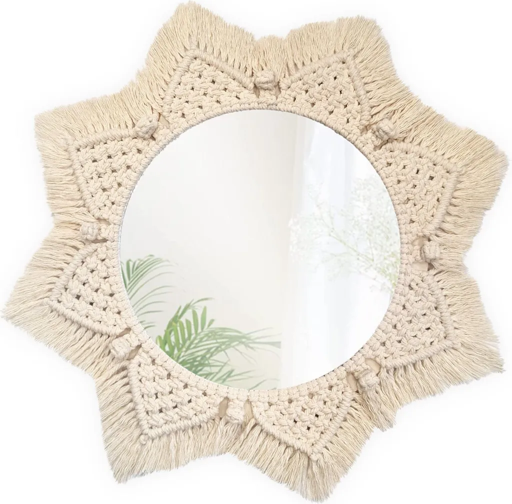 Specchio Rotondo Boho Rea 322048 - Design Naturale 53cm per Camera