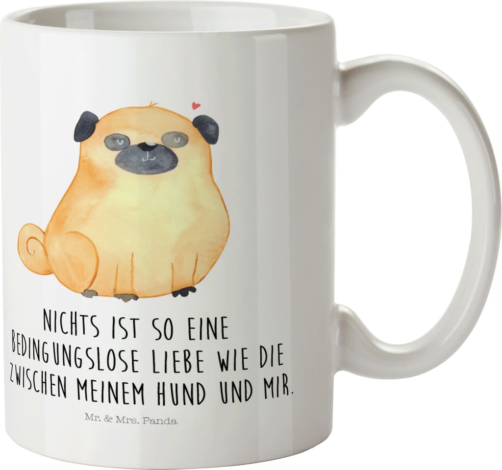 Mr. & Mrs. Panda Pott Mops - Weiß - Geschenk, Kindertasse, Liebe, Trinklernbecher, Hunderasse, Kindergarten Tasse, Knuffig, Mehrwegbecher, Hund, P...