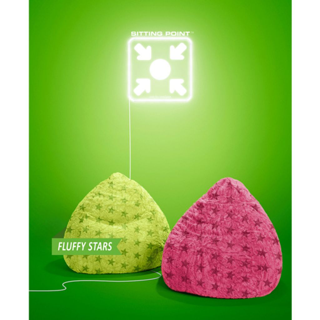 BeanBag Fluffy Stars XL 70 x 110 cm,  Gruen Produktbild 