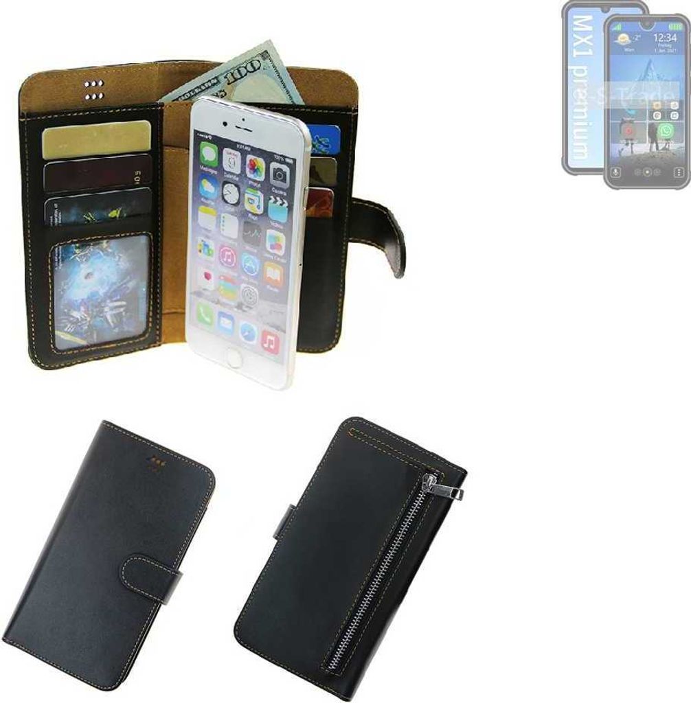 K-S-Trade Schutz Hülle kompatibel mit Bea-fon MX1 premium Klapphülle Case Phone cover Slim Handytasche Handy Hülle schwarz aus Kunstleder (1 Stk)